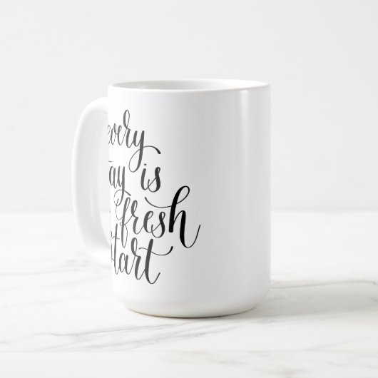 毎日は新しいスタートのコーヒーマグだ コーヒーマグカップ (正面左)