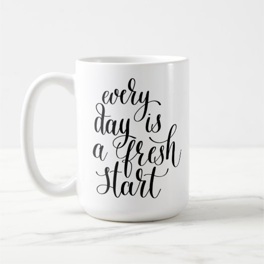 毎日は新しいスタートのコーヒーマグだ コーヒーマグカップ (左)