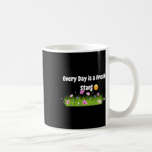 毎日は新しいスタートシールだ コーヒーマグカップ (右)