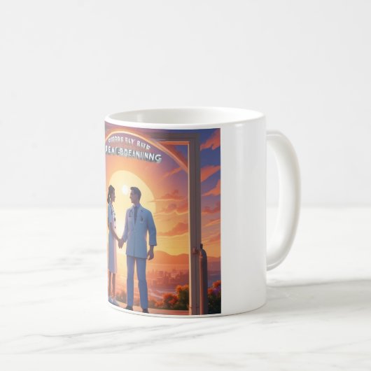 毎日は新しい始めのマグカップ:新鮮なセントを受け入れる コーヒーマグカップ (正面右)