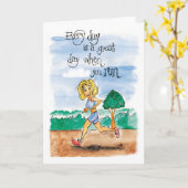 毎日は走るすばらしい日です カード (黄色い花)