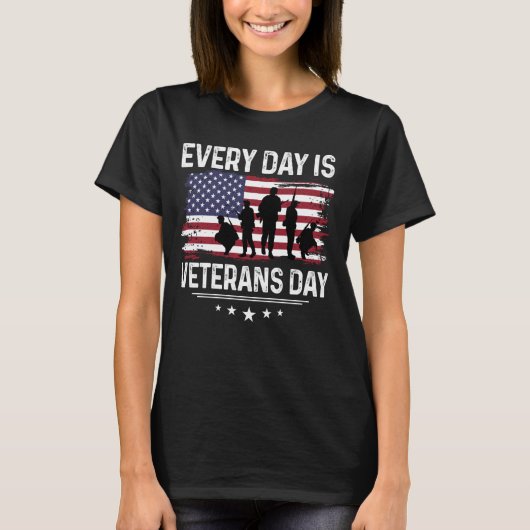 毎日は退役軍人デイシャツ退役軍人軍人 Tシャツ (正面)