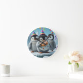 毎日を冒険せよ教育用ペンギン ラウンド壁時計 (ホーム)