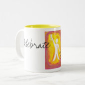 毎日を祝って下さい! ツートーンマグカップ (正面左)