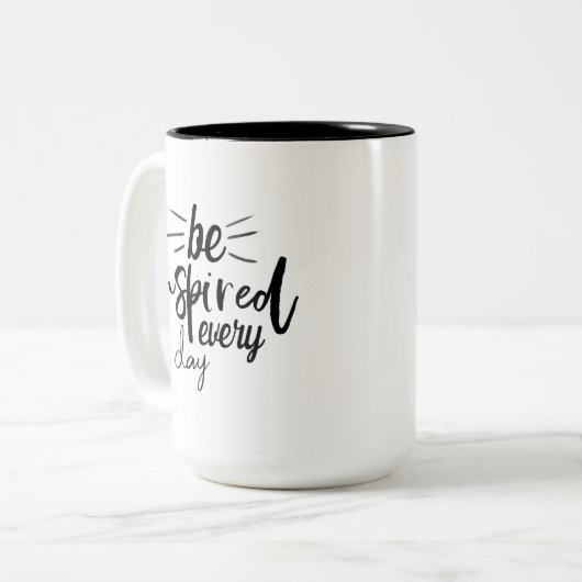 毎日インスパイアの引用文のコーヒーマグ ツートーンマグカップ (正面左)