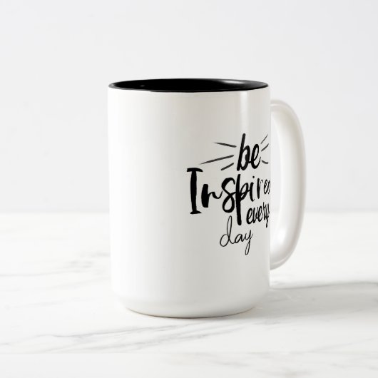 毎日インスパイアの引用文のコーヒーマグ ツートーンマグカップ (正面右)