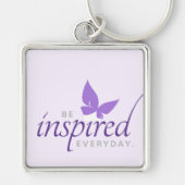 毎日インスパイア紫の蝶である キーホルダー (正面)