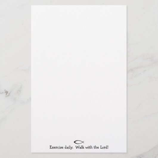 毎日エクササイズ。  主が付いているStationary歩行 便箋 (正面)
