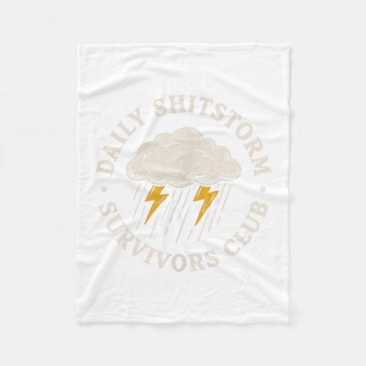 毎日クソ嵐サバイバー倶楽部 面白い 皮肉屋 フリースブランケット (正面)