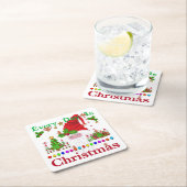 毎日クリスマスだ スクエアペーパーコースター (インサイチュ)