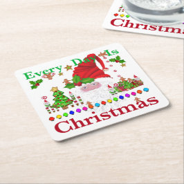 毎日クリスマスだ スクエアペーパーコースター