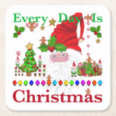 毎日クリスマスだ スクエアペーパーコースター (正面)