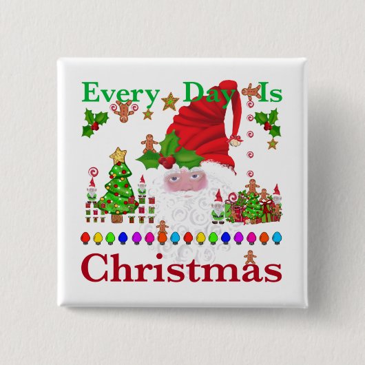 毎日クリスマスだ 缶バッジ (正面)