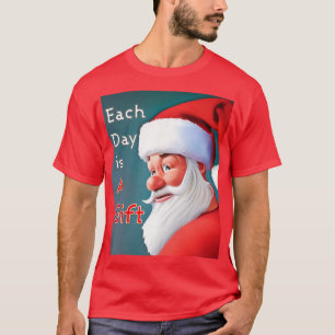 毎日サンタクロースのクリスマスのプレゼント Tシャツ