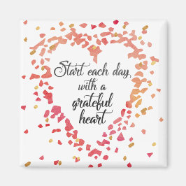 毎日スタート感謝ハート感動的引用文 マグネット