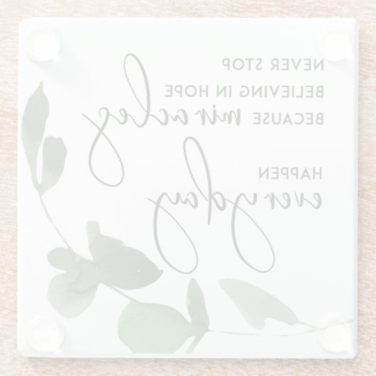 毎日ストップ奇跡のように望まない ガラスコースター (裏面)