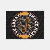 毎日スモークミートグリル焼きバーベキュー フリースブランケット (正面(横))