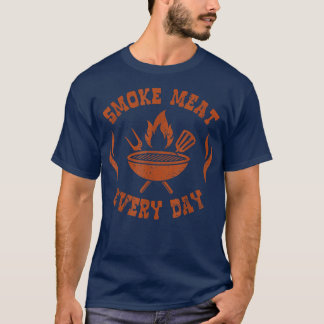毎日スモーク肉を食べるBbq スモーカー面白い Bbq アクセサリー Tシャツ