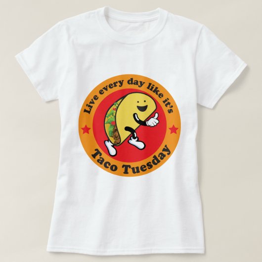 毎日タコス火曜日 Tシャツ (デザイン正面)