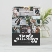 毎日ハッピーの写真 ブラック＆ホワイト ホリデー カード (スタンド正面)