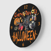 毎日ハロウィーンの大きな丸い壁のアートクロック ラージ壁時計 (傾斜)