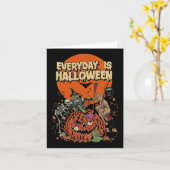 毎日ハロウィーン怖いモンスターのスケルトンWitc カード (黄色い花)