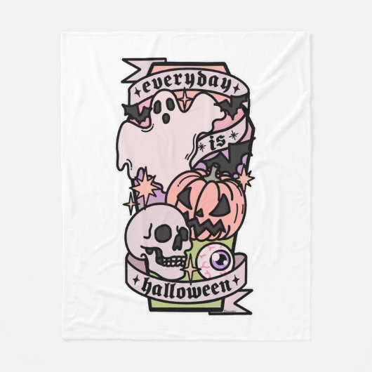 毎日ハロウィーン フリースブランケット (正面)