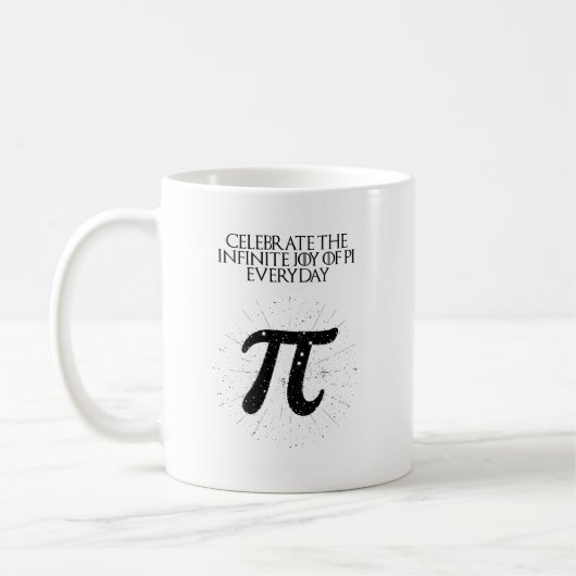 毎日パイの日を祝おう 無限の喜び 数学好きに コーヒーマグカップ (左)