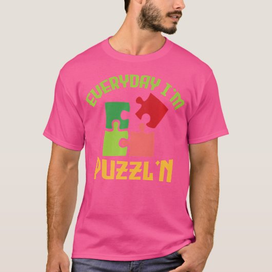 毎日パズルに夢中 - ジグソーパズルマスター パズラー Tシャツ (正面)