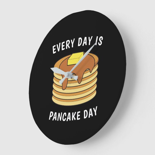 毎日パンケーキデイメープルシロップ&バター ラージ壁時計 (傾斜)