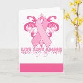 毎日ピンクのリボン カード (黄色い花)