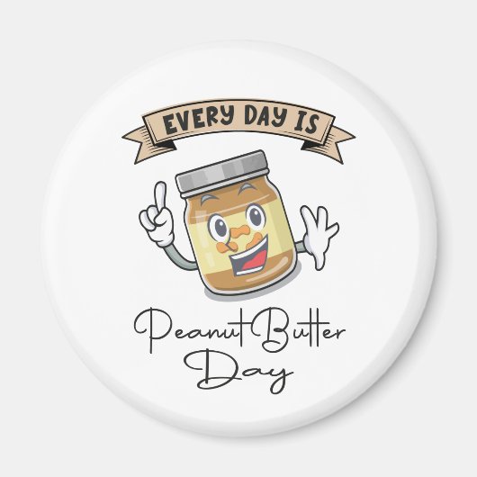 毎日ピーナッツバターの日 マグネット (正面)