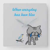 毎日ブルー スクエア壁時計 (正面)