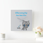 毎日ブルー スクエア壁時計 (ホーム)