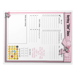 毎日リストする – ピンクのリボンと頭蓋骨 ノートパッド