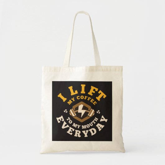 毎日リフト(黒/金ゴールド) トートバッグ (正面)