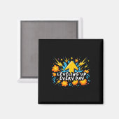 毎日レベリング学校のシャツのゲーマー少年にCk マグネット (正面/裏面)