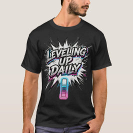 毎日レベルアップ アニメジム モチベーションTシャツ Tシャツ