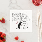 毎日ワインか100万ドル?おもしろい引用文 スタンダードカクテルナプキン (インサイチュ)