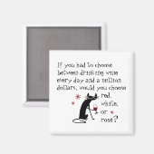 毎日ワインか100万ドル?おもしろい引用文 マグネット (正面/裏面)