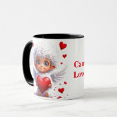 💖 毎日使えるキュートな天使とハートのギフト ☕ マグカップ (正面左)