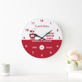 毎日出赤と白されるコーヒー ラージ壁時計 (ホーム)