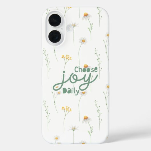 毎日喜びを選ぶ ホワイトデイジー 花柄 引用 Case-Mate iPhoneケース (裏面)