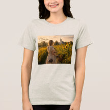 毎日喜びを選ぼう フラワー柄 女性用Tシャツ - イン