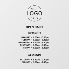毎日営業の店舗時間 あなたのロゴ 店舗サイン ウィンドウサイン