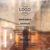 毎日営業の店舗時間 あなたのロゴ 店舗看板 ウィンドウサイン (シート2)