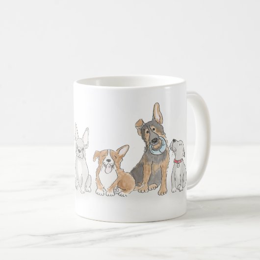 毎日子犬の日のマグだ コーヒーマグカップ (正面右)