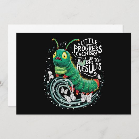 毎日少しずつの進歩 ハラペコあおむし 招待状 (正面/裏面)