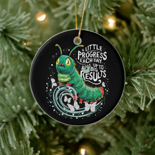 毎日少し進歩する空腹の毛虫 セラミックオーナメント (ツリー)