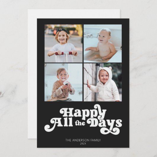 毎日幸せな4枚の写真 シーズンカード (正面/裏面)